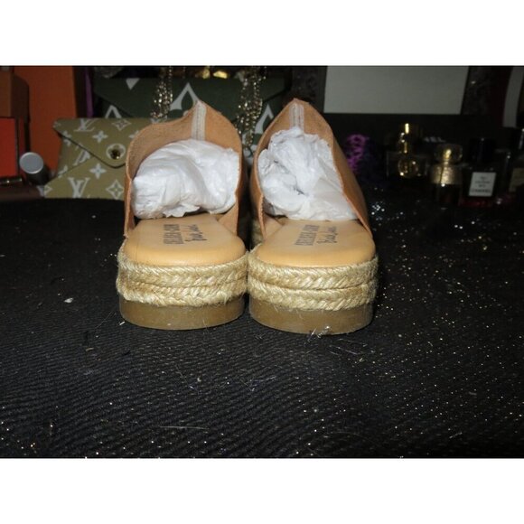 Chelsea + Crew Black Label Mel Tan Leather espadrille slide mules 38 or US 8 - Picture 4 of 12